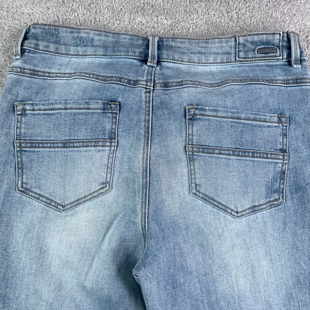 Prana Jeans Womens 12 31 Blue Gram Crop High Rise Button Fly Light Wash Denim